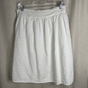 SW New York Women’s Lined Skirt - Sz Medium - White Eyelet/Embroidered